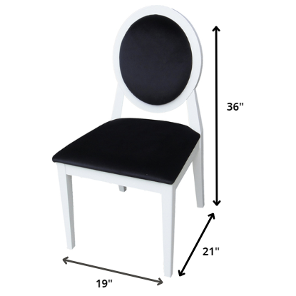 HomeRoots 36" White Lacquer Black Fabric Side Chairs In Set Of Two