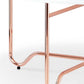 HomeRoots 36' x 36' x 16' White And Rose Gold Coffee Table