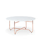 HomeRoots 36' x 36' x 16' White And Rose Gold Coffee Table