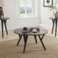 HomeRoots 36" x 36" x 18" 3-Piece Coffee And End Table Set With Oak And Black Finish