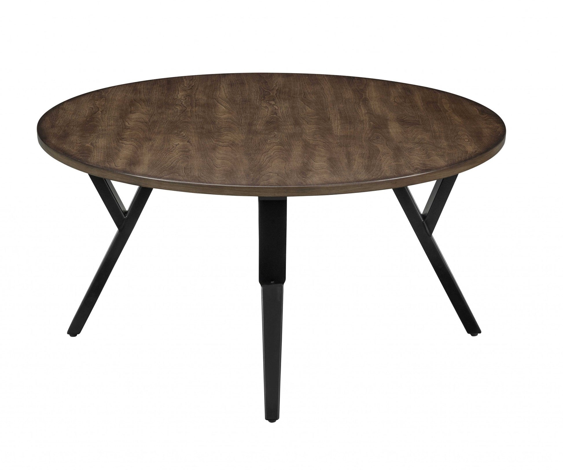 HomeRoots 36" x 36" x 18" 3-Piece Coffee And End Table Set With Oak And Black Finish
