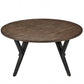 HomeRoots 36" x 36" x 18" 3-Piece Coffee And End Table Set With Oak And Black Finish