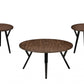 HomeRoots 36" x 36" x 18" 3-Piece Coffee And End Table Set With Oak And Black Finish