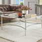 HomeRoots 36" x 36" x 18" Mirrored Coffee Table With Chrome Finish