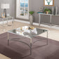 HomeRoots 36" x 36" x 18" Mirrored Coffee Table With Chrome Finish