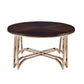 HomeRoots 36" x 36" x 18" Walnut And Champagne Coffee Table