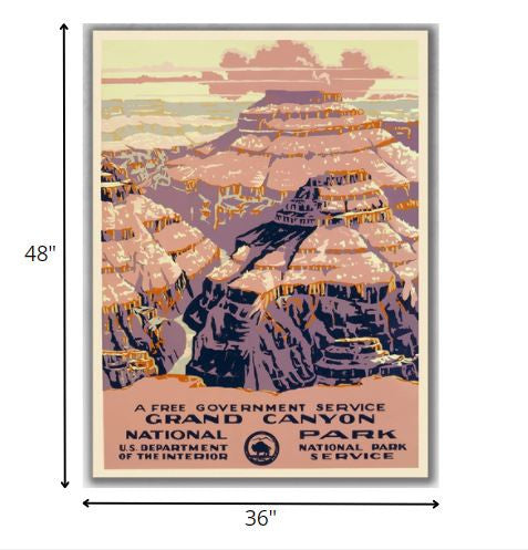 HomeRoots 36" x 48" Grand Canyon c1938 Vintage Travel Poster Wall Art
