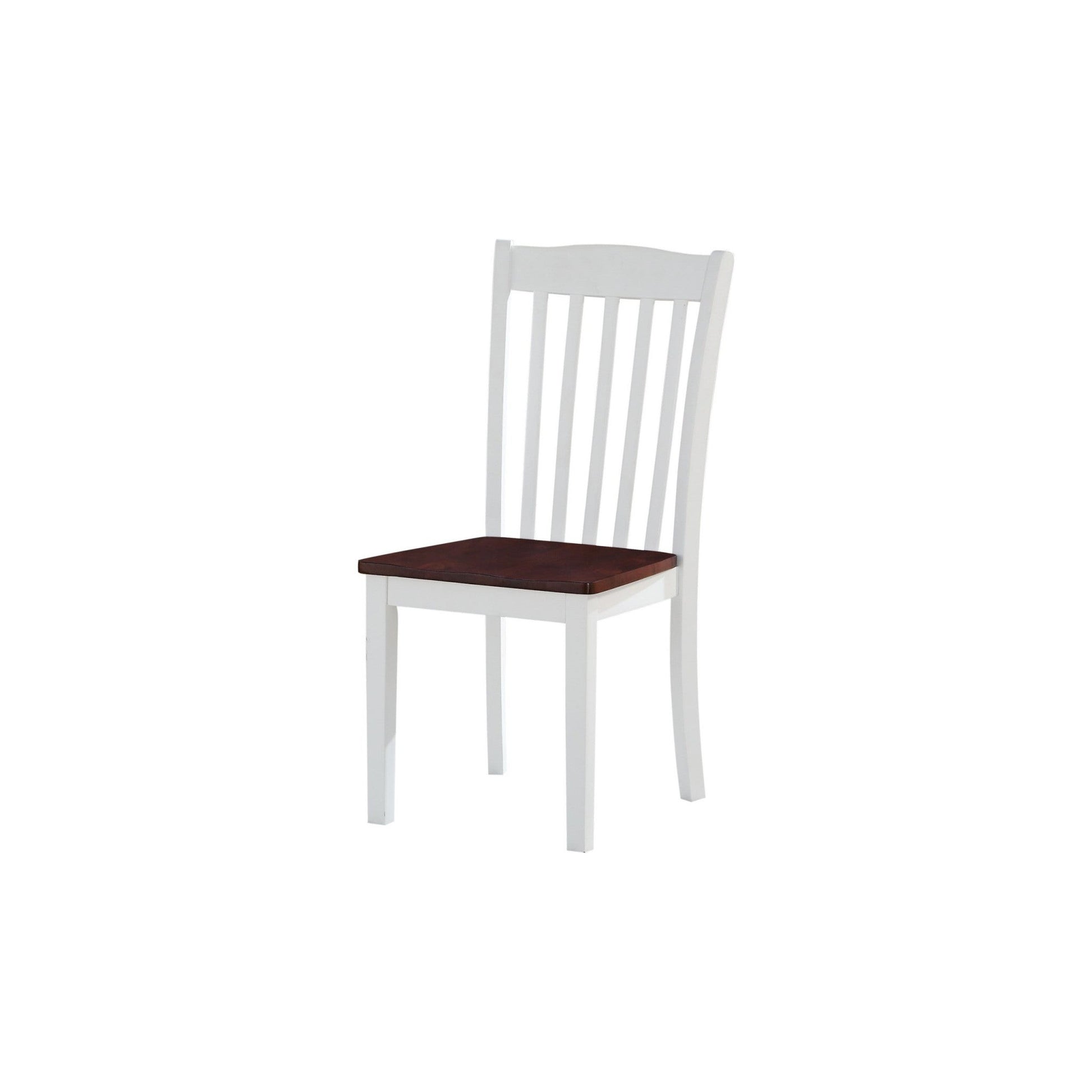 HomeRoots 36" x 48" x 30" 5-Piece Wood Dining Set in White and Walnut Finish