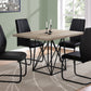 HomeRoots 36" x 48" x 31" Dark Taupe Particle Board Metal Dining Table