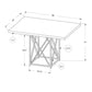 HomeRoots 36" x 48" x 31" Dark Taupe Particle Board Metal Dining Table