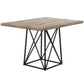 HomeRoots 36" x 48" x 31" Dark Taupe Particle Board Metal Dining Table