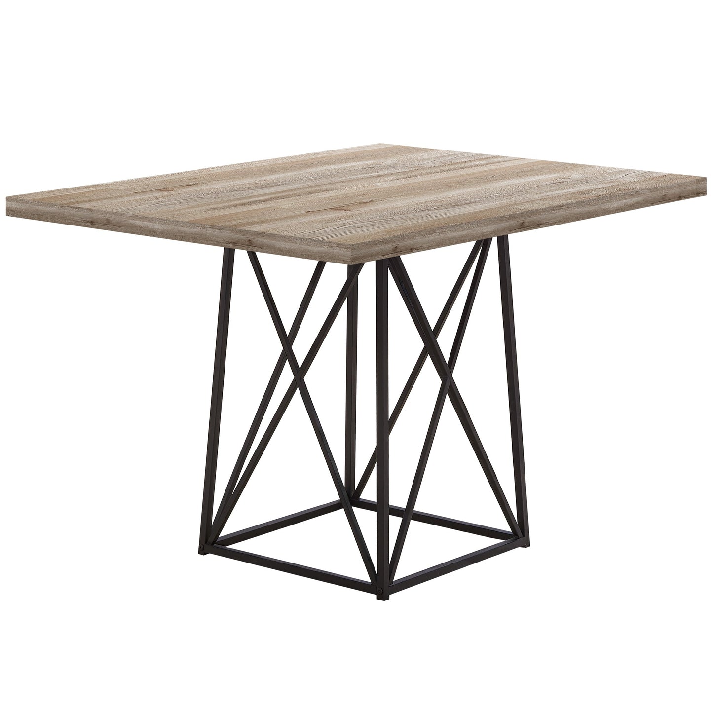 HomeRoots 36" x 48" x 31" Dark Taupe Particle Board Metal Dining Table