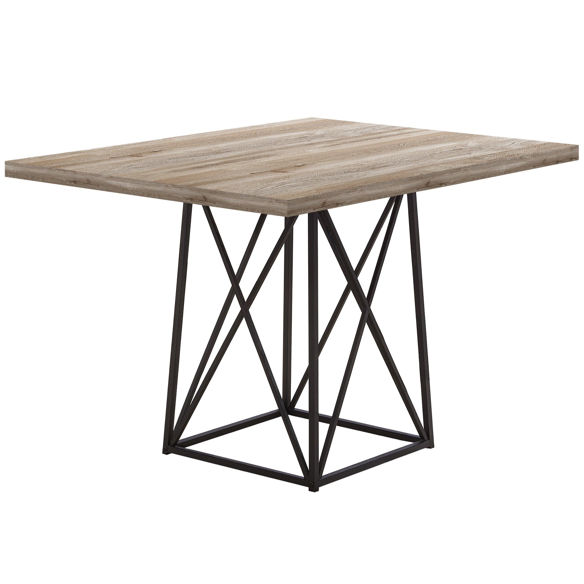 HomeRoots 36" x 48" x 31" Dark Taupe Particle Board Metal Dining Table