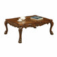 HomeRoots 36' x 54' x 20' Cherry Oak Wood Poly Resin Coffee Table