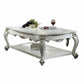 HomeRoots 36' x 55' x 20' Antique Pearl Wood Poly-Resin Coffee Table
