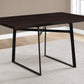 HomeRoots 36" x 60" x 30" Cappuccino Black HollowCore Particle Board Metal Dining Table