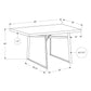 HomeRoots 36" x 60" x 30" Cappuccino Black HollowCore Particle Board Metal Dining Table