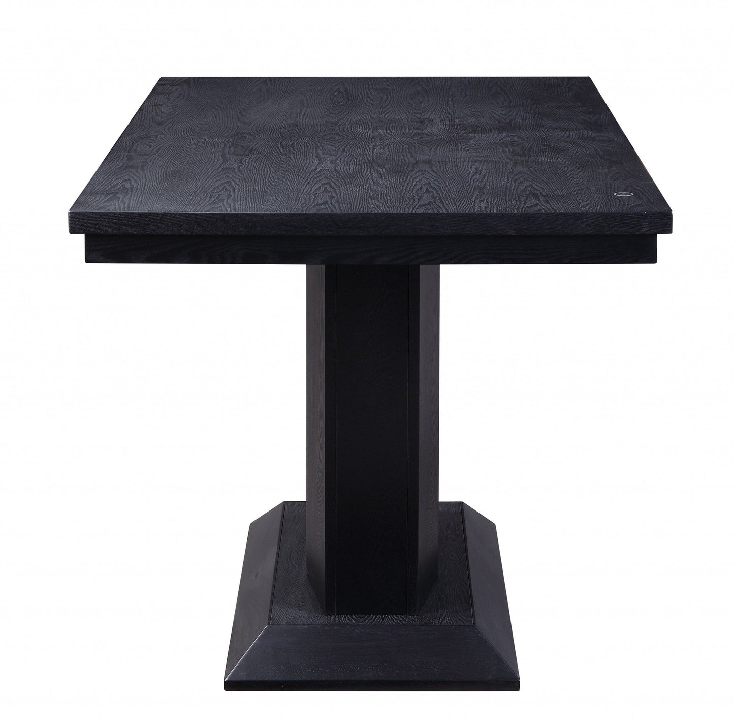HomeRoots 36" x 60" x 36" LED Counter Height Table in Black Wood Finish