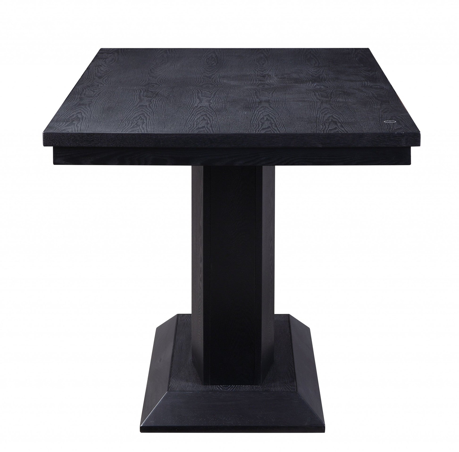 HomeRoots 36" x 60" x 36" LED Counter Height Table in Black Wood Finish