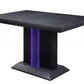 HomeRoots 36" x 60" x 36" LED Counter Height Table in Black Wood Finish
