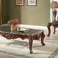 HomeRoots 36' x 63' x 20' Marble Walnut Wood Coffee Table