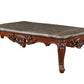 HomeRoots 36' x 63' x 20' Marble Walnut Wood Coffee Table