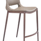 HomeRoots 37" Gray And Brown Steel Low Back Bar Chairs in Set of Two