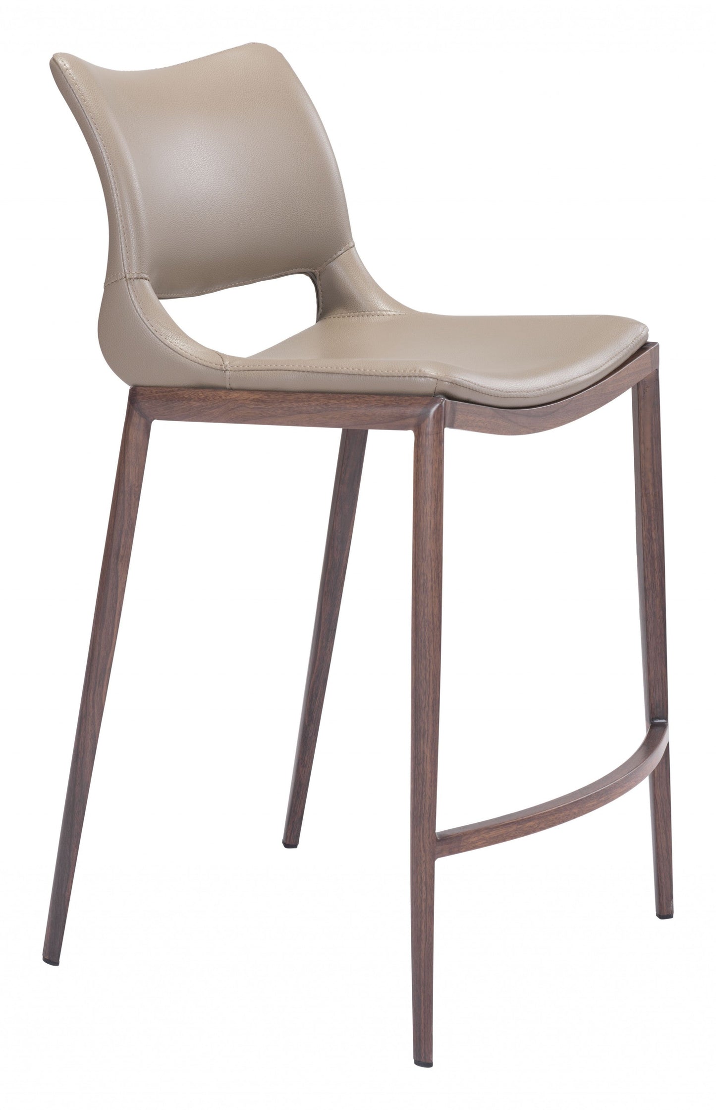HomeRoots 37" Gray And Brown Steel Low Back Bar Chairs in Set of Two