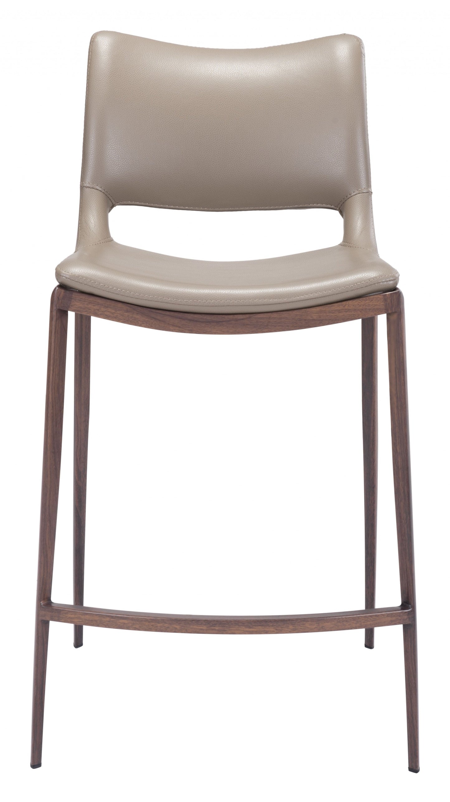 HomeRoots 37" Gray And Brown Steel Low Back Bar Chairs in Set of Two