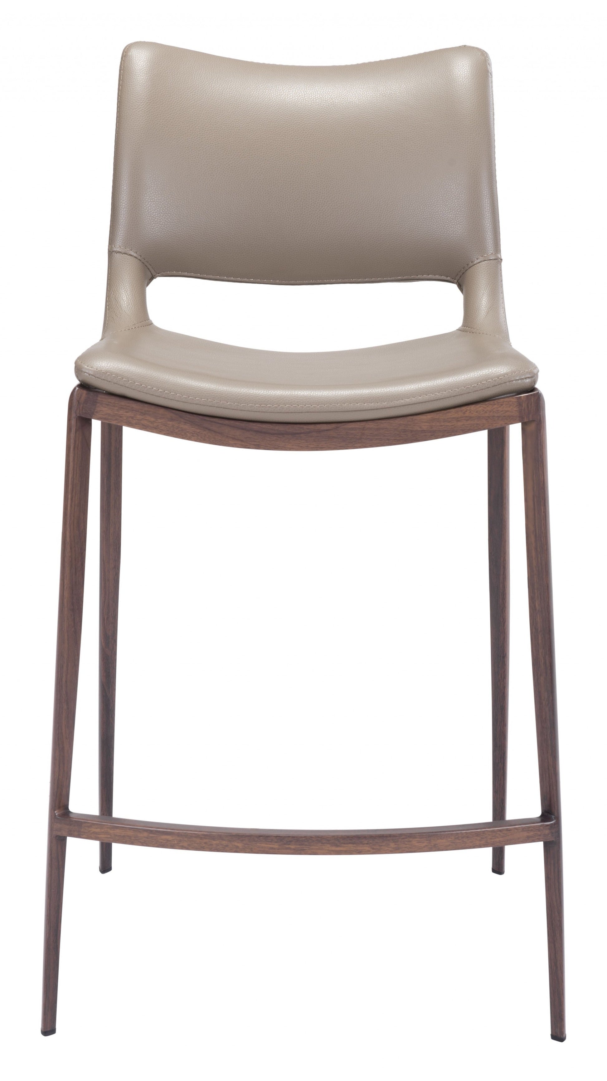 HomeRoots 37" Gray And Brown Steel Low Back Bar Chairs in Set of Two