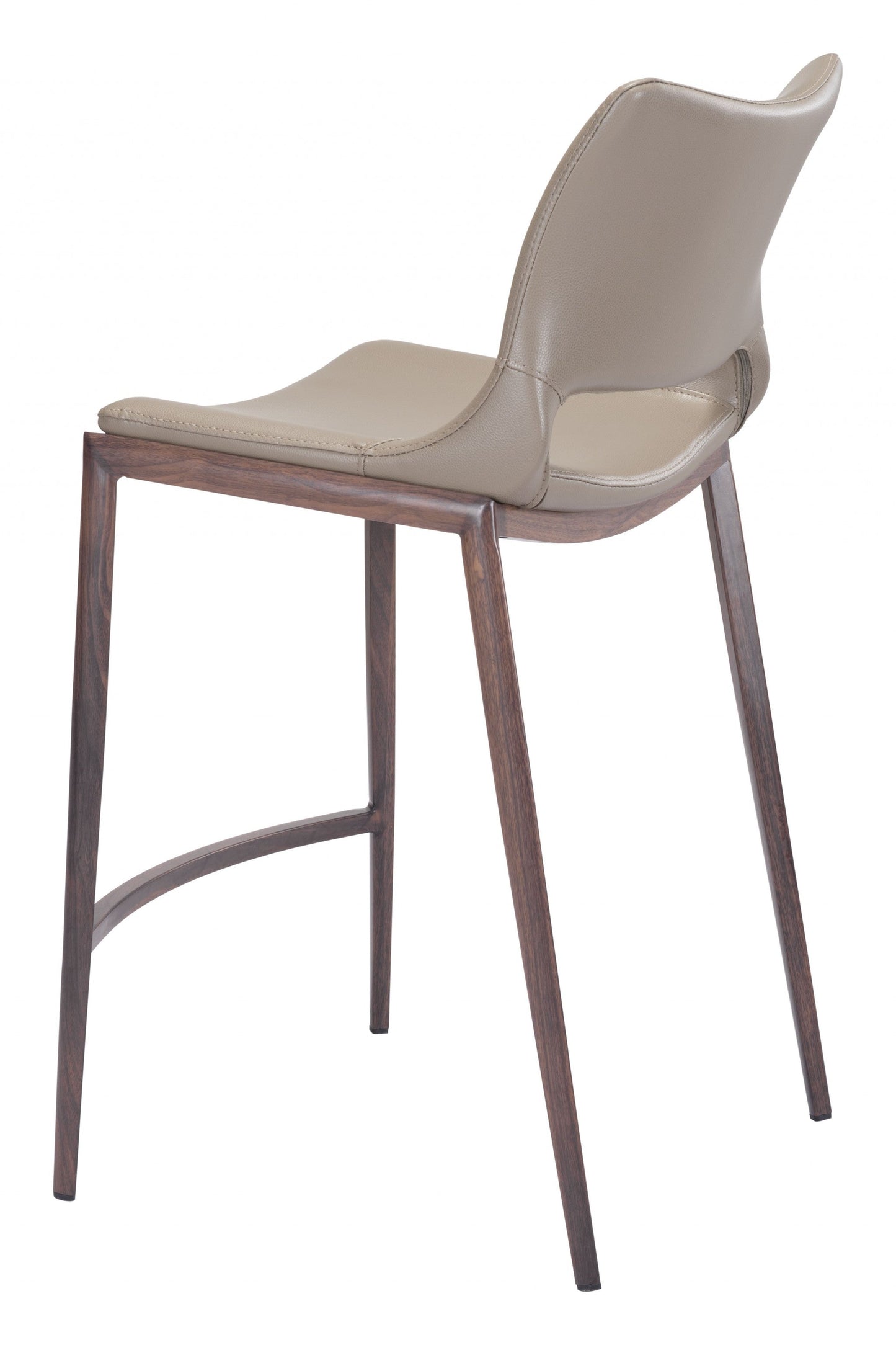 HomeRoots 37" Gray And Brown Steel Low Back Bar Chairs in Set of Two