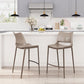 HomeRoots 37" Gray And Brown Steel Low Back Bar Chairs in Set of Two