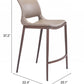 HomeRoots 37" Gray And Brown Steel Low Back Bar Chairs in Set of Two