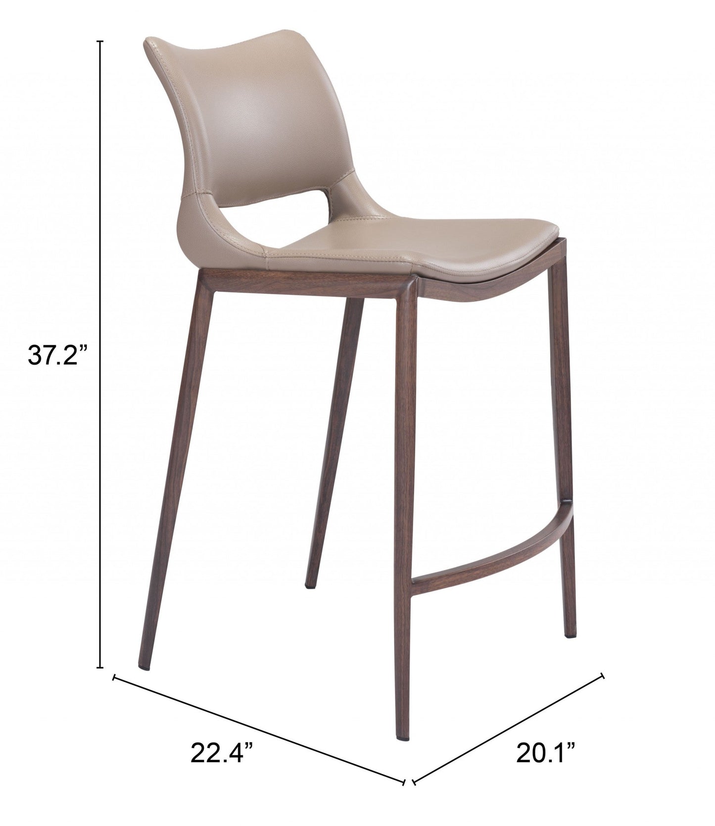 HomeRoots 37" Gray And Brown Steel Low Back Bar Chairs in Set of Two