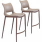HomeRoots 37" Gray And Brown Steel Low Back Bar Chairs in Set of Two
