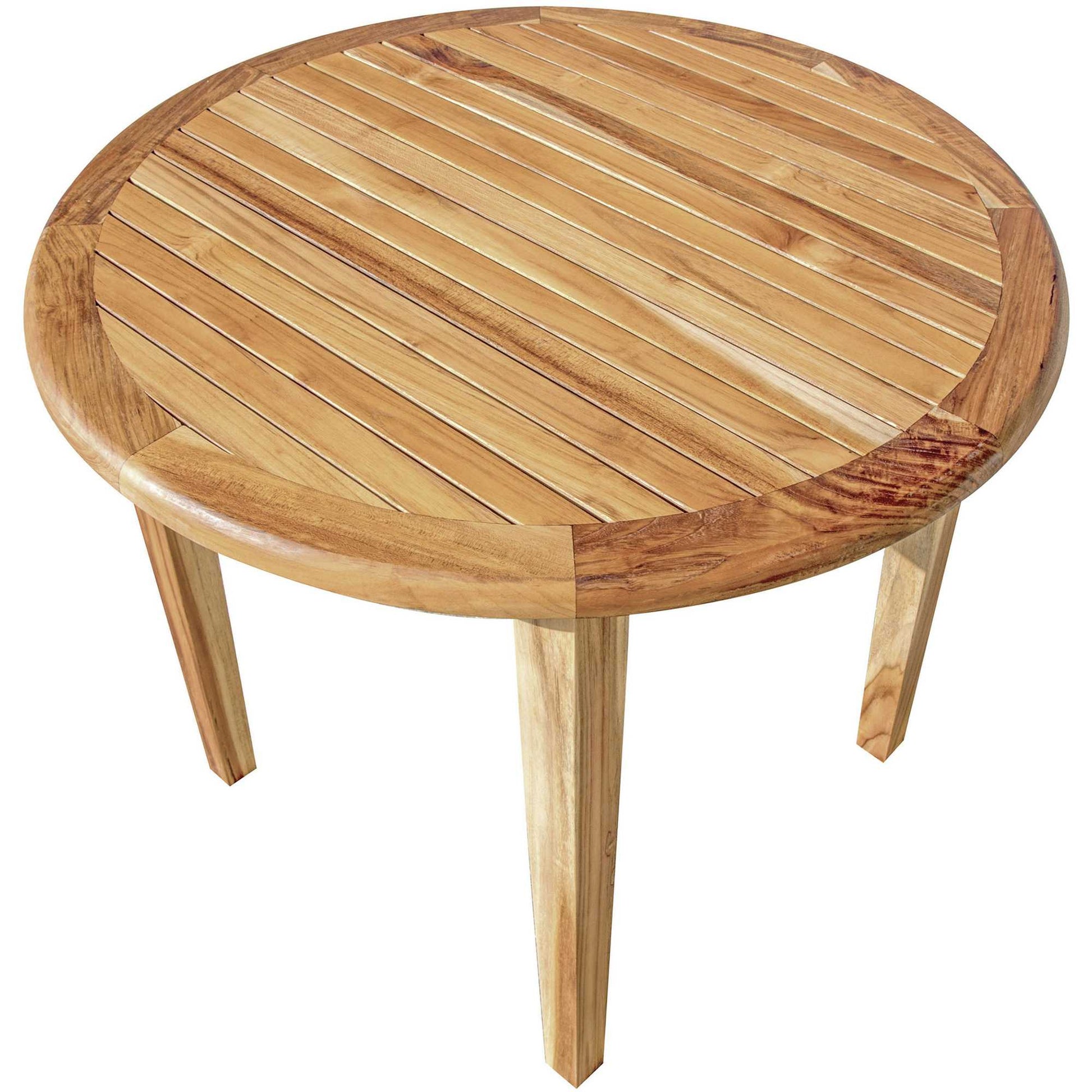 HomeRoots 37" Round Compact Teak Dining Table in Natural Finish