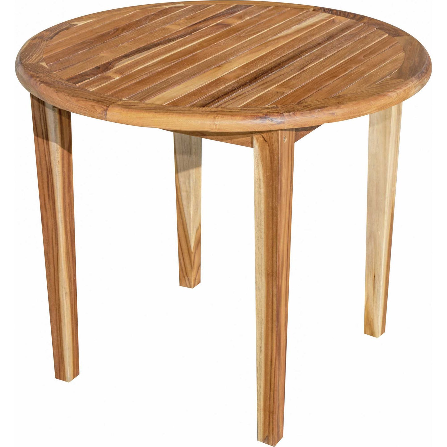 HomeRoots 37" Round Compact Teak Dining Table in Natural Finish