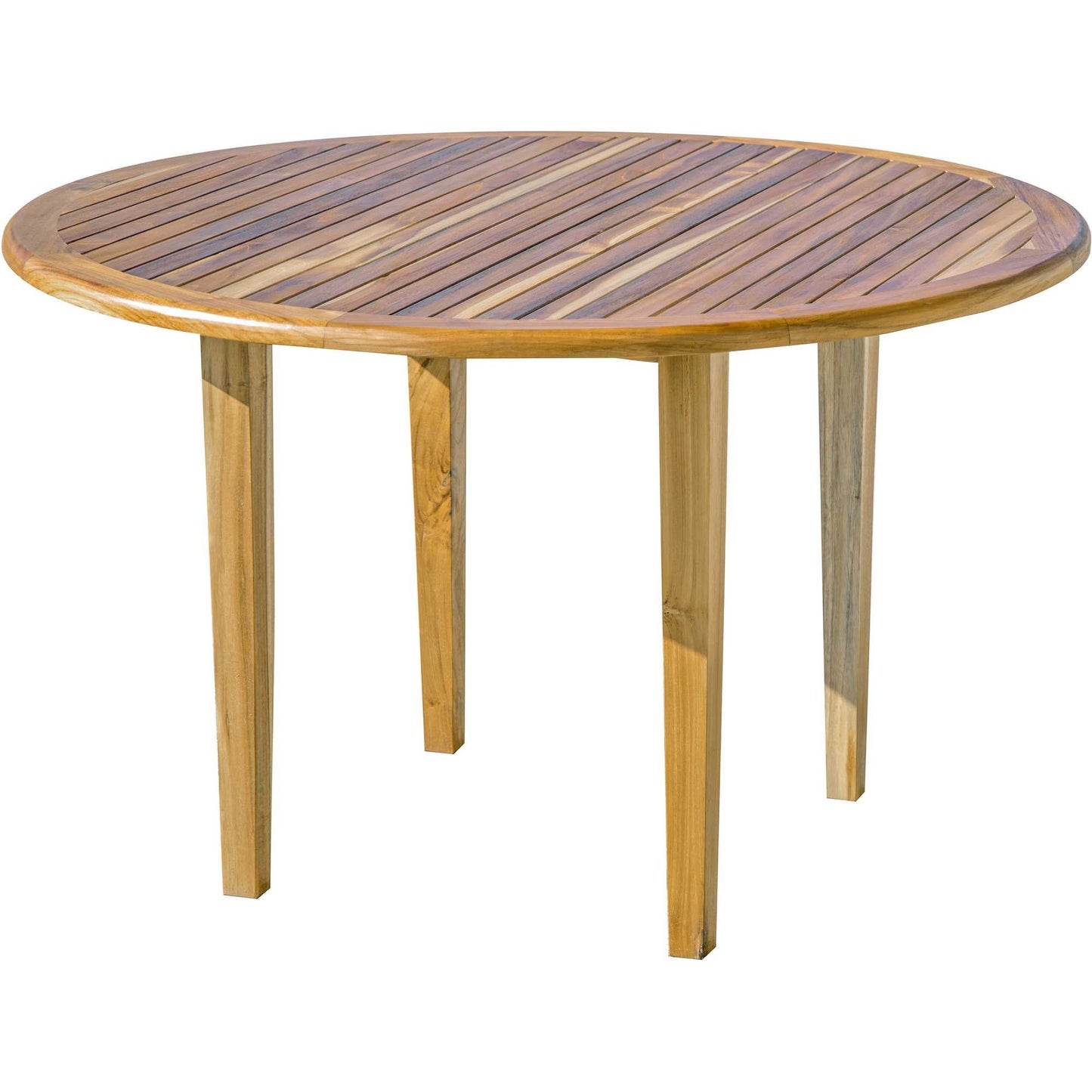 HomeRoots 37" Round Compact Teak Dining Table in Natural Finish