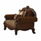 HomeRoots 37" Velvet Damask Club Chair in Brown Finish