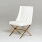 HomeRoots 37" White Leatherette And Rosegold Steel Dining Chair