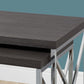 HomeRoots 37.25" x 37.25" x 40.5" Grey Particle Board Metal Nesting Table in Set of 2