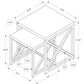 HomeRoots 37.25" x 37.25" x 40.5" Grey Particle Board Metal Nesting Table in Set of 2