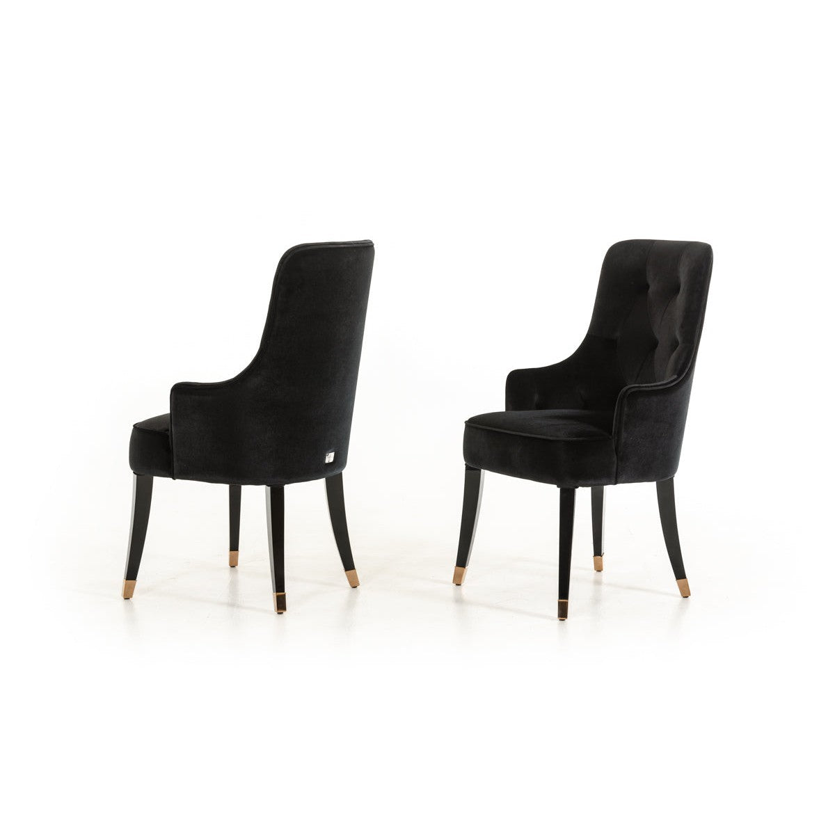 HomeRoots 38" Black Velvet Fabric Dining Chair