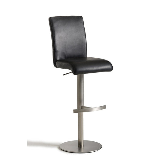 HomeRoots 38" Eco Leather And Steel Bar Stool In Black