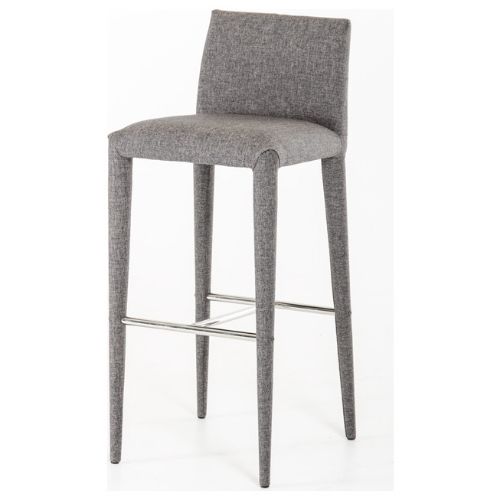 HomeRoots 38" Fabric And Metal Bar Stool In Grey