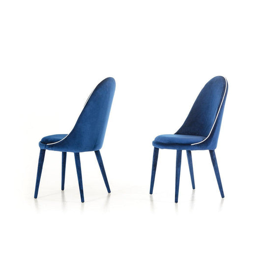 HomeRoots 38" Fabric And Metal Dining Chair In Blue And White