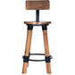 HomeRoots 38" Iron Bar Chair With Footrest in Brown And Natural Finish