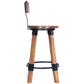 HomeRoots 38" Iron Bar Chair With Footrest in Brown And Natural Finish