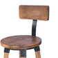 HomeRoots 38" Iron Bar Chair With Footrest in Brown And Natural Finish