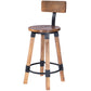 HomeRoots 38" Iron Bar Chair With Footrest in Brown And Natural Finish